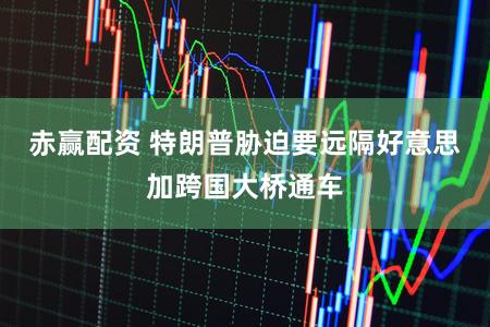 赤赢配资 特朗普胁迫要远隔好意思加跨国大桥通车