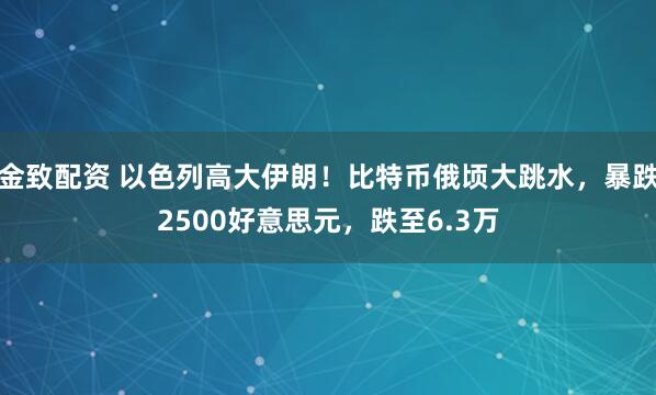 金致配资 以色列高大伊朗！比特币俄顷大跳水，暴跌2500好意思元，跌至6.3万