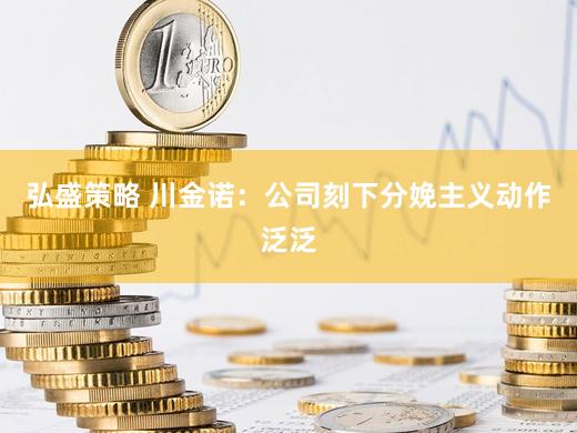 弘盛策略 川金诺：公司刻下分娩主义动作泛泛
