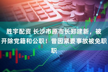 胜宇配资 长沙市原市长郑建新，被开除党籍和公职！曾因紧要事故被免职